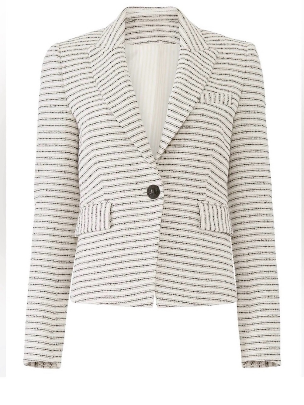 - White/Black Veronica Beard Hossana Dickey Jacket Blazer